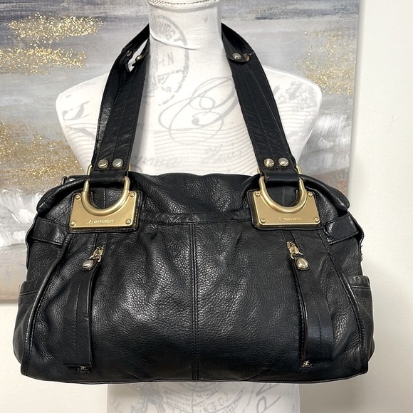 B.Makowsky Handbags - B. MAKOWSKY Large Black East/West Glove Leather Hobo Leopard Lining Bag
A93783